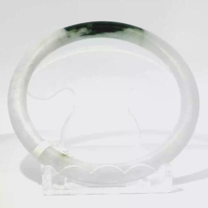 Natural Burmese Jadeite Bangle 61.1mm white imperial green lavender - SL768