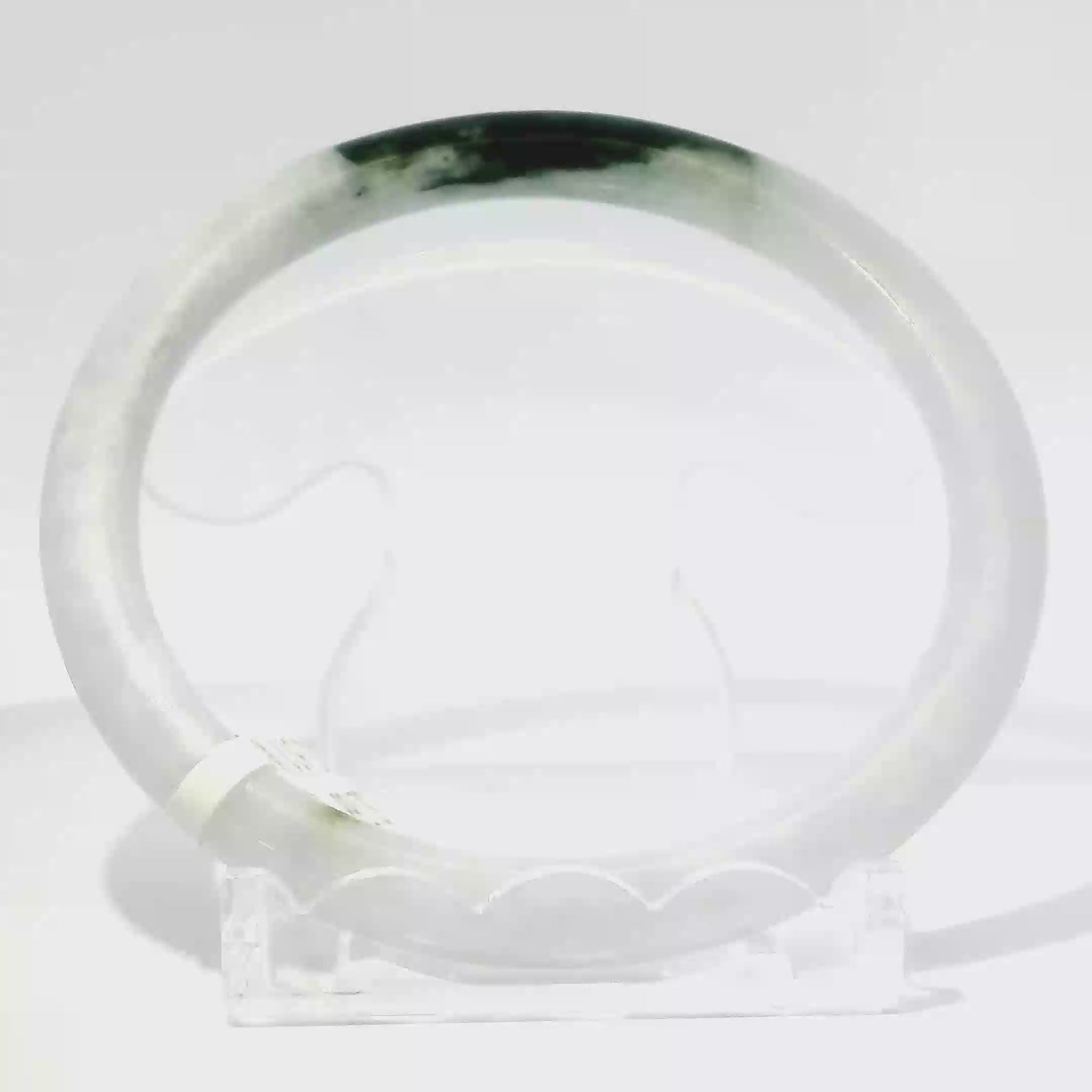 Natural Burmese Jadeite Bangle 61.1mm white imperial green lavender - SL768
