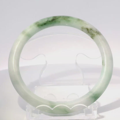 58mm Apple Mix Round Cut Bangle, 360 video showcasing clarity and color, authentic Type A Burma jadeite, Brother Ryan Shop