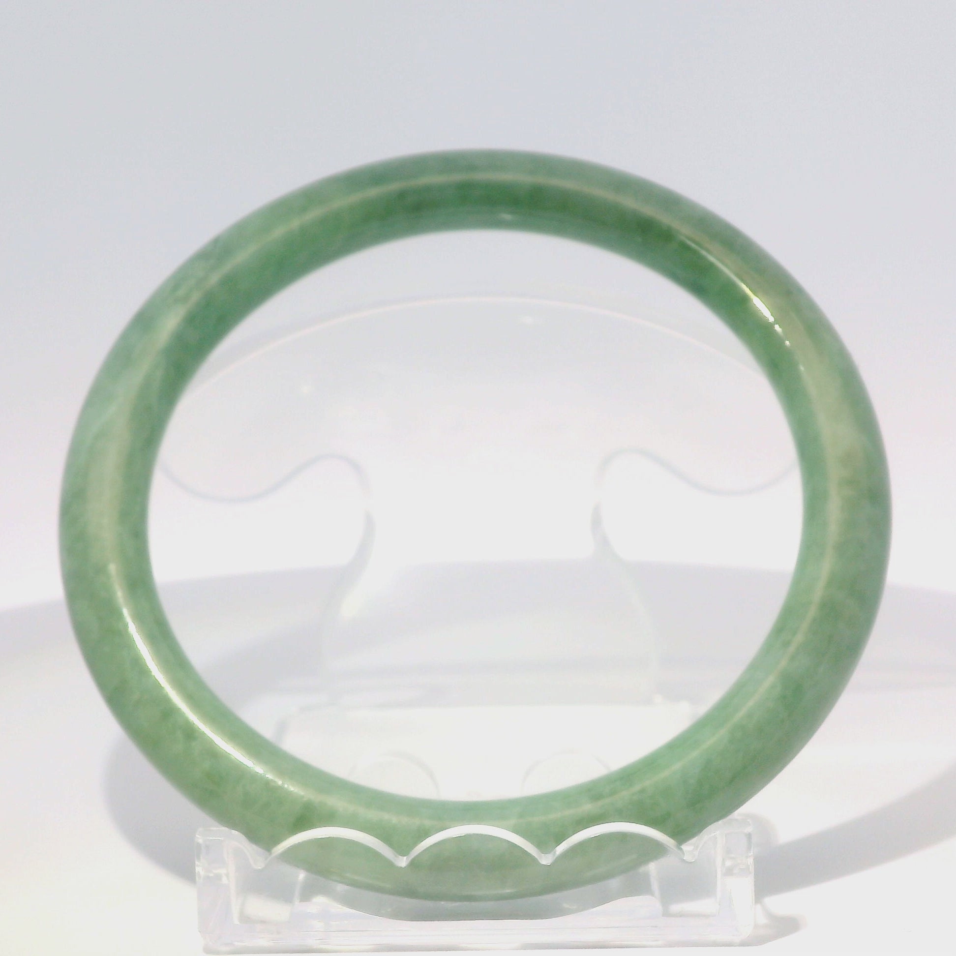 59 Apple Green Round Jade Bangle