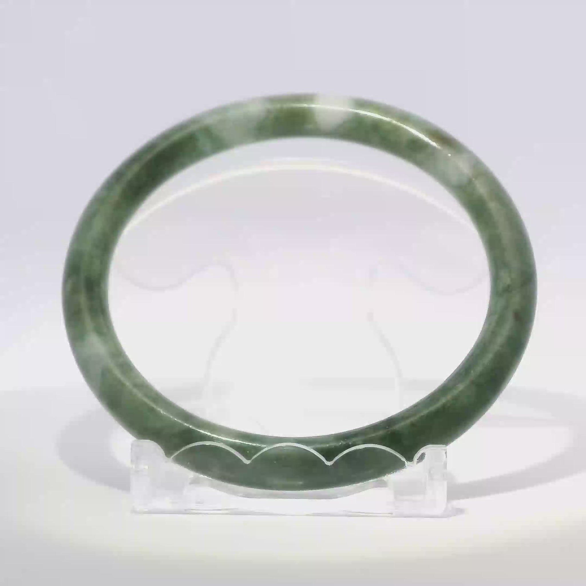 Natural Burmese Jadeite Bangle 61.4mm vintage imperial white - SL432