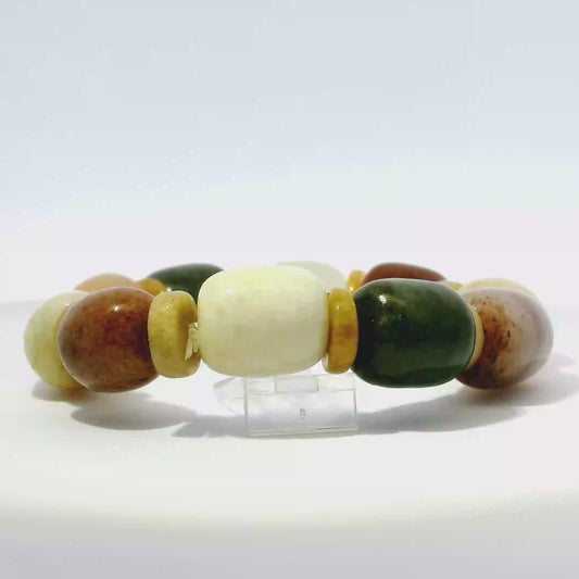 Mixed Jade Barrel Bracelets