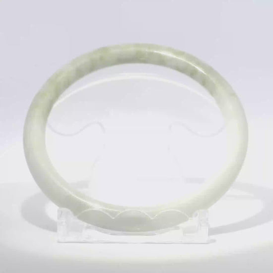 Natural Burmese Jadeite Bangle 61mm white mountain jade lemon yellow - SL720