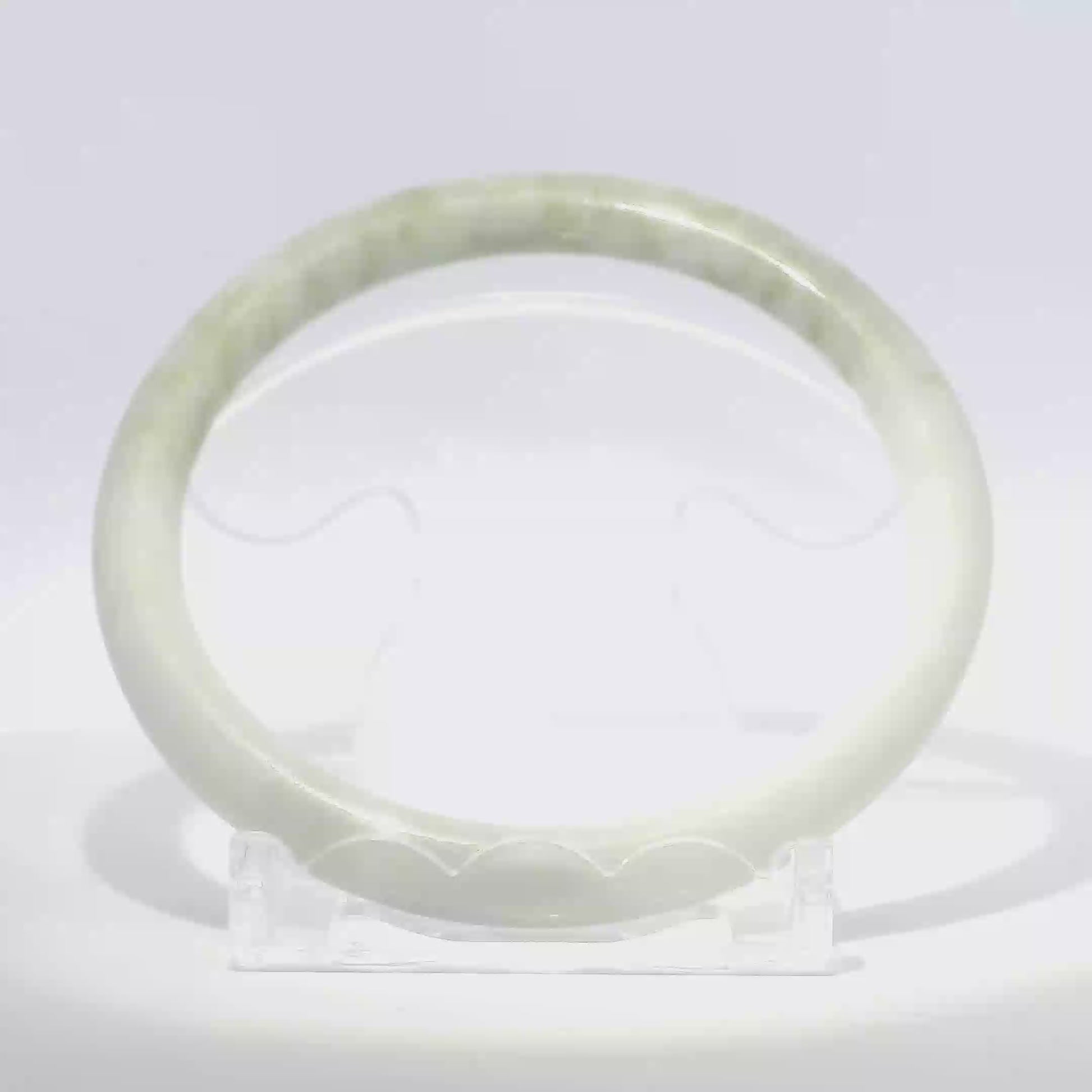 Natural Burmese Jadeite Bangle 61mm white mountain jade lemon yellow - SL720
