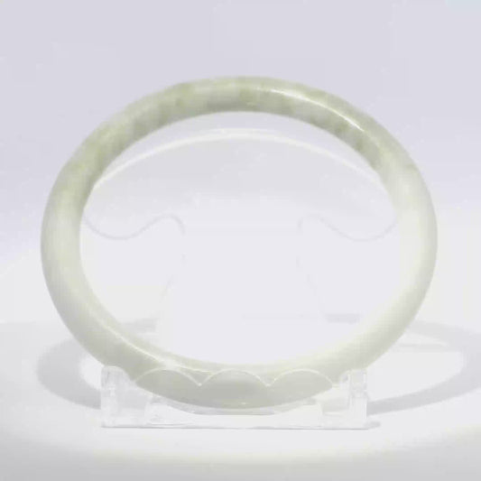 Natural Burmese Jadeite Bangle 61mm white mountain jade lemon yellow - SL720