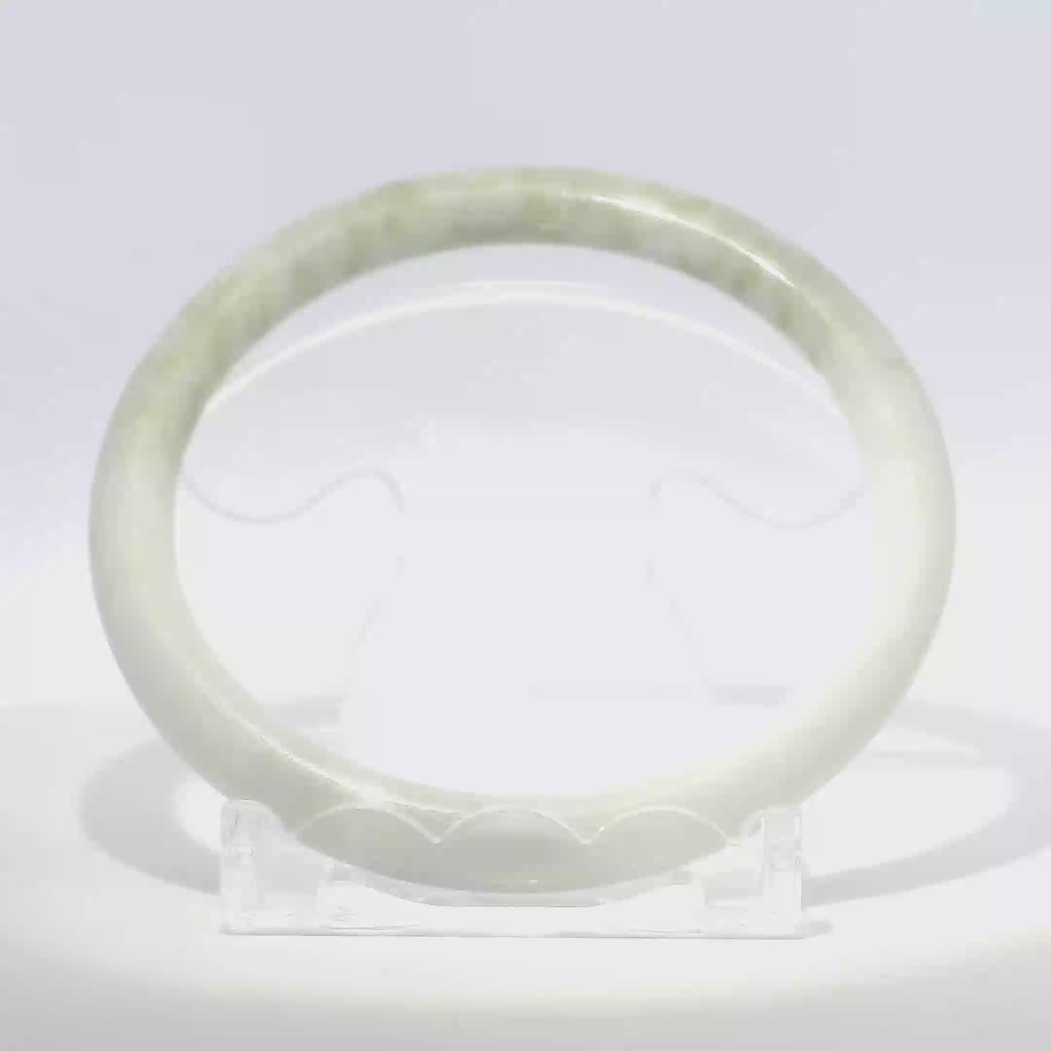 Natural Burmese Jadeite Bangle 61mm white mountain jade lemon yellow - SL720