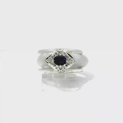 Wuji Jadeite Detachable Ring with Amethyst