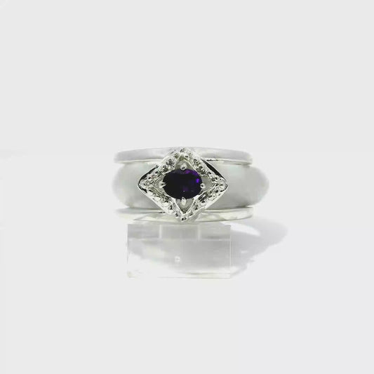 Wuji Jadeite Detachable Ring with Amethyst