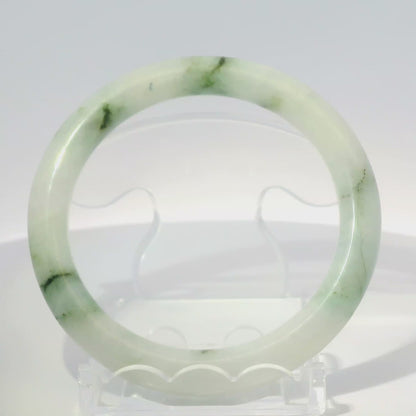 54 Moss in the Snow Round Jade Bangle