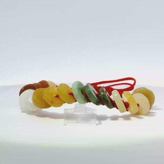 Red String Mix Money Coin Bracelet