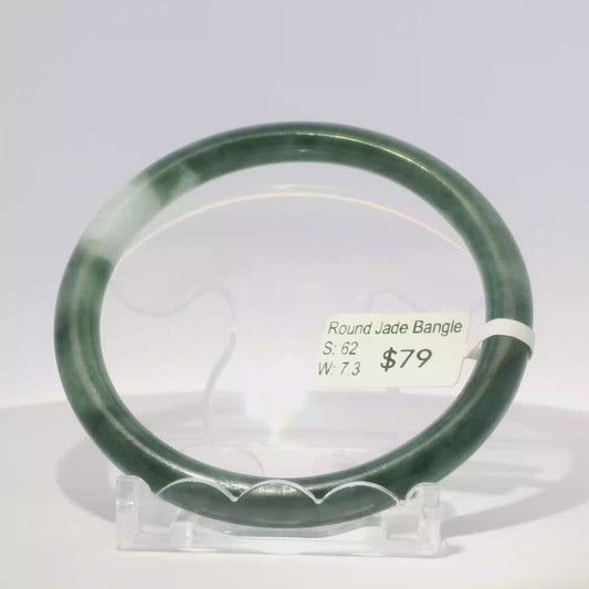 Natural Burmese Jadeite Bangle 62mm imperial white - SL087