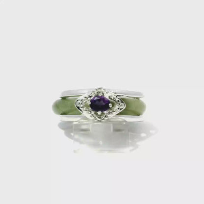 Imperial Vintage Jadeite Detachable Ring with Amethyst