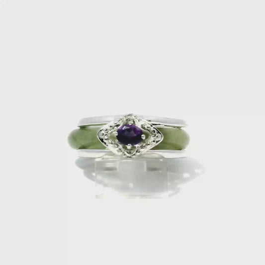 Imperial Vintage Jadeite Detachable Ring with Amethyst