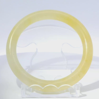 56 Golden Flake Honey Round Jade Bangle