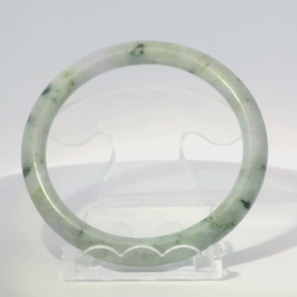 61 Lavender Black Round Jade Bangle