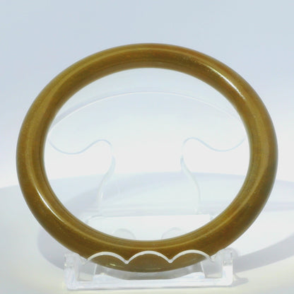 63mm Raw Honey Round jade bangle, 360 video view, authentic Type A Burma jadeite, Brother Ryan Shop