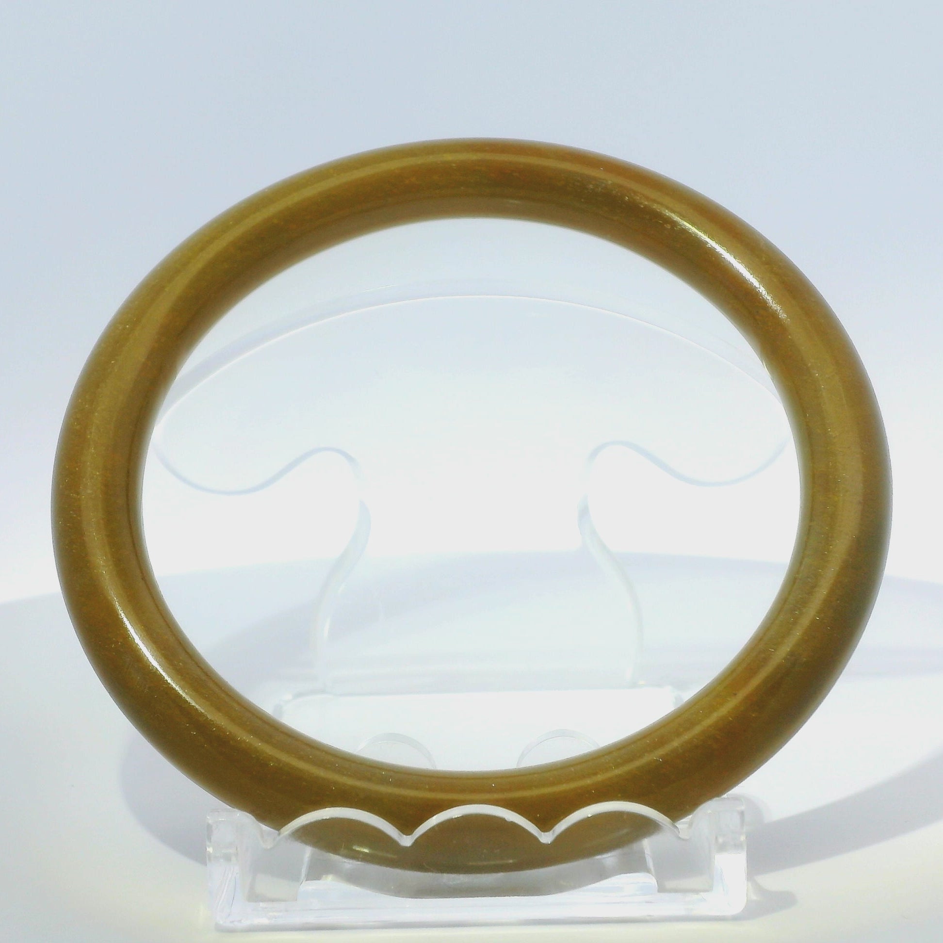63mm Raw Honey Round jade bangle, 360 video view, authentic Type A Burma jadeite, Brother Ryan Shop