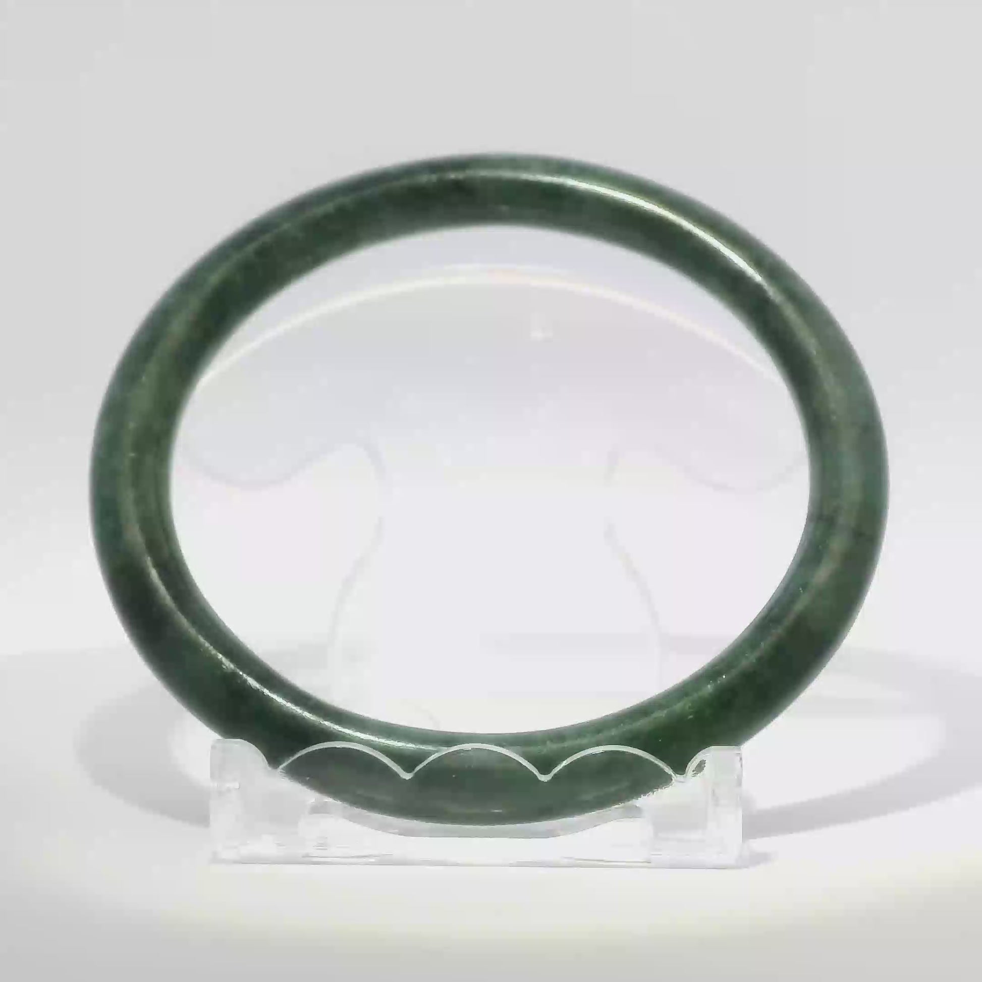 Natural Burmese Jadeite Bangle 61.3mm imperial black - SL431