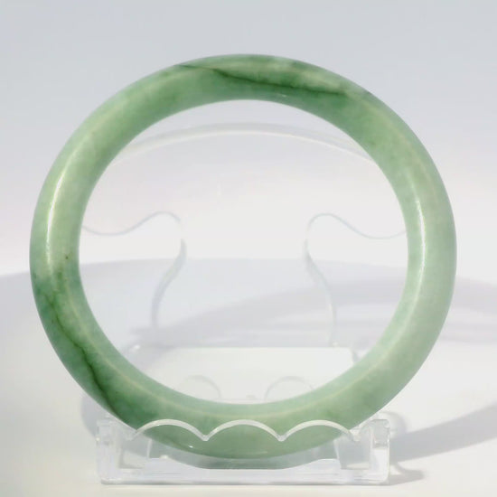 55mm Green Round Jade Bangle, 360 video showcasing clarity and color, authentic Type A Burma jadeite, Brother Ryan Shop
