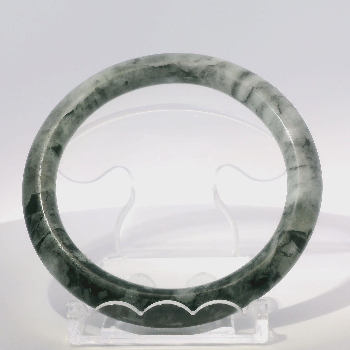 58mm Icy Wuji Round Jade Bangle, 360 video showcasing clarity and color, authentic Type A Burma jadeite, Brother Ryan Shop