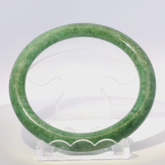 63mm Candy Apple Green Round Jade Bangle, 360 video showcasing clarity and color, authentic Type A Burma jadeite, Brother Ryan Shop