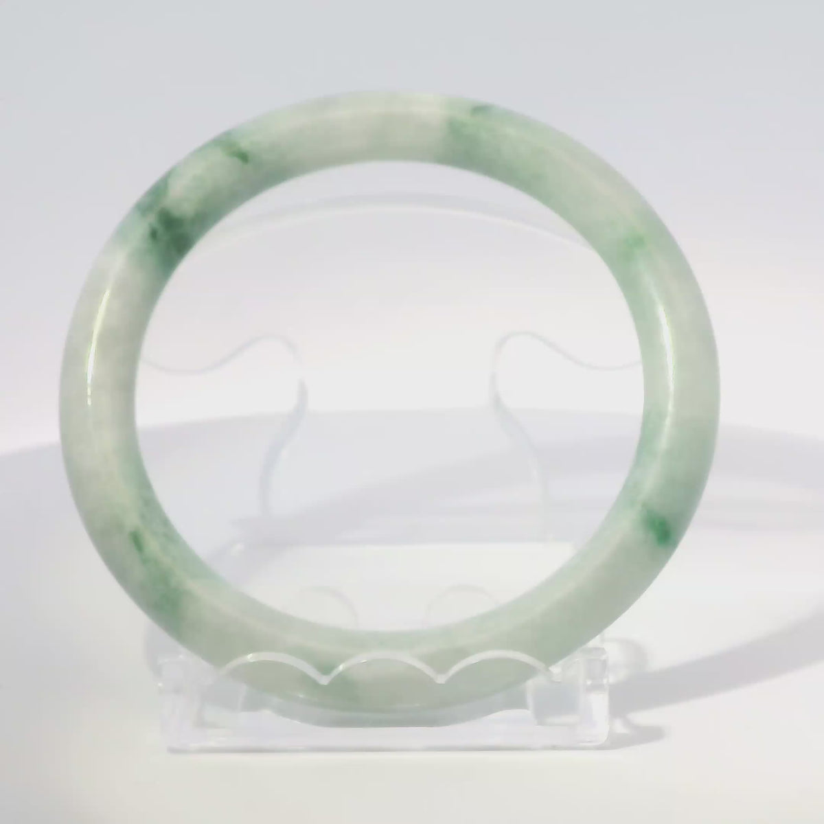 55mm Mossy Ocean Round Jade Bangle, 360 video showcasing clarity and color, authentic Type A Burma jadeite, Brother Ryan Shop