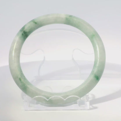 55mm Mossy Ocean Round Jade Bangle, 360 video showcasing clarity and color, authentic Type A Burma jadeite, Brother Ryan Shop