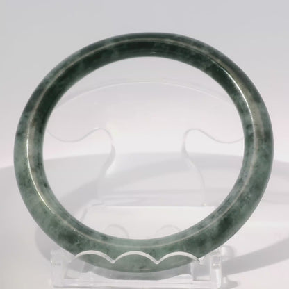 59mm Yin-Yang Round Jade Bangle, 360 video showcasing clarity and color, authentic Type A Burma jadeite, Brother Ryan Shop