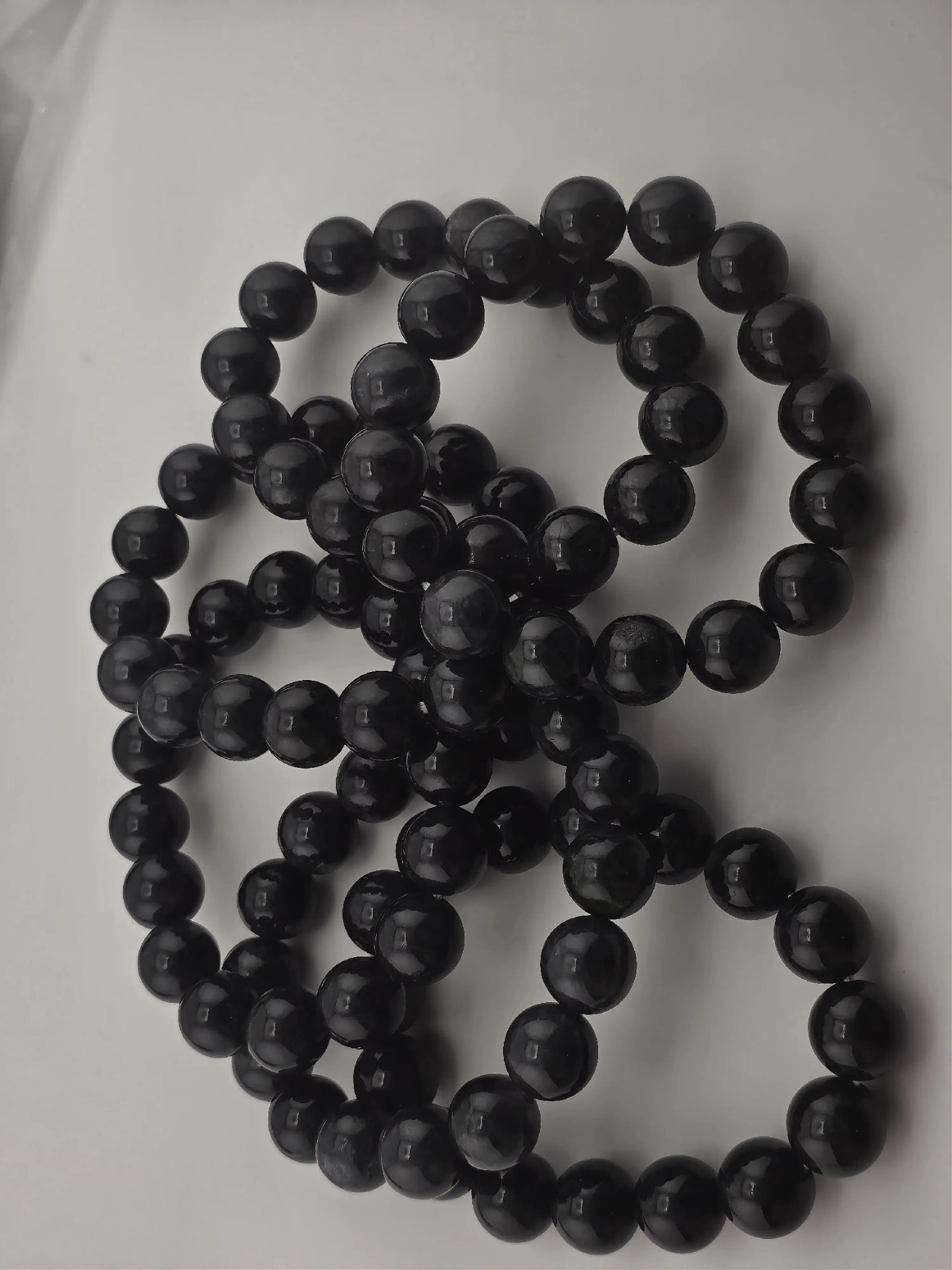HQ Black Jade Polished Bead Bracelet