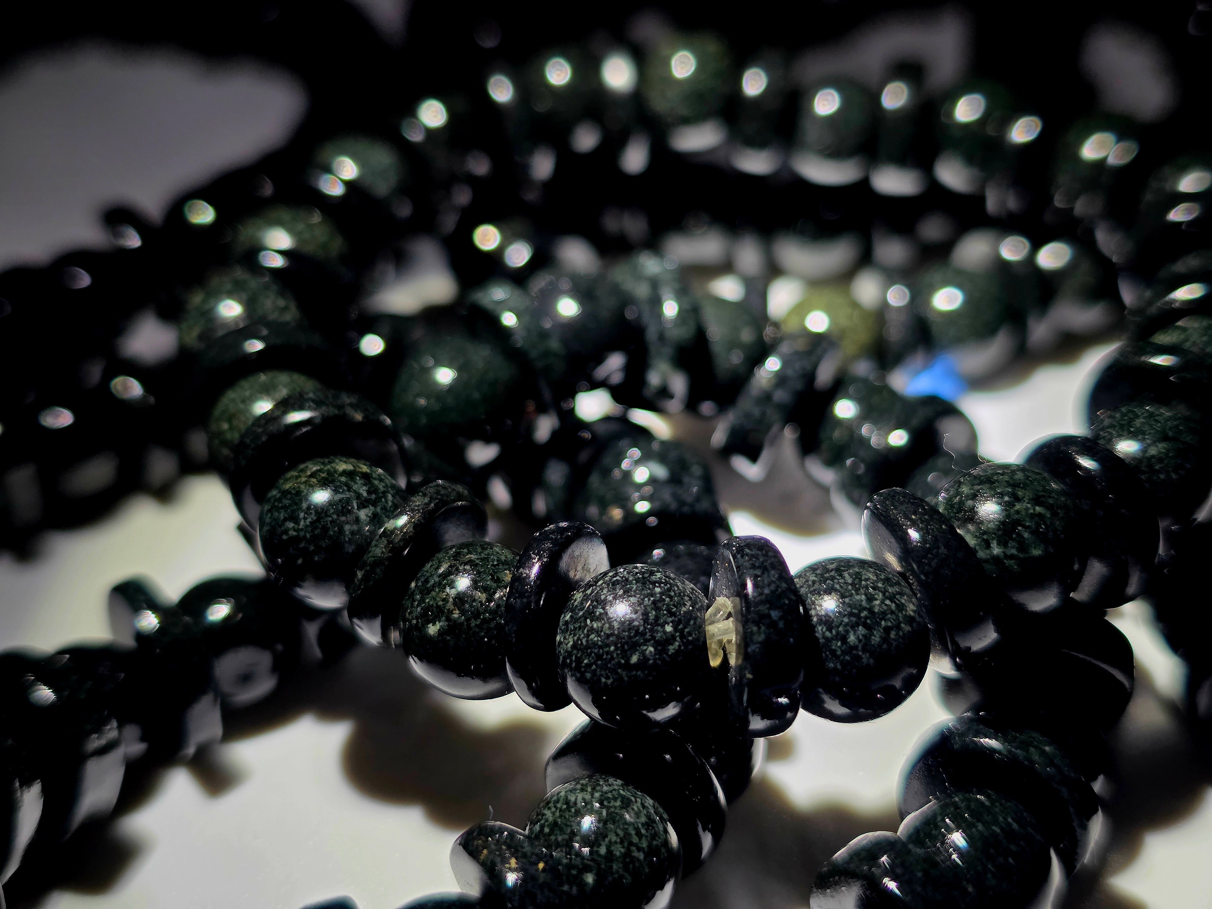 Black Jade Spacer Bead Bracelet