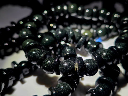 Black Jade Spacer Bead Bracelet